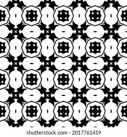 Seamless vector pattern in geometric ornamental style. Black and white pattern.