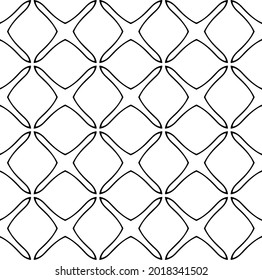 Seamless vector pattern in geometric ornamental style. Black and white pattern.