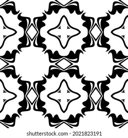 Seamless vector pattern in geometric ornamental style. Black and white pattern.
