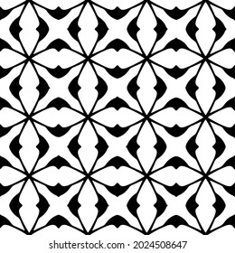 Seamless vector pattern in geometric ornamental style. Black and white pattern.