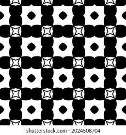 Seamless vector pattern in geometric ornamental style. Black and white pattern.
