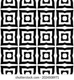 Seamless vector pattern in geometric ornamental style. Black and white pattern.