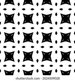 Seamless vector pattern in geometric ornamental style. Black and white pattern.