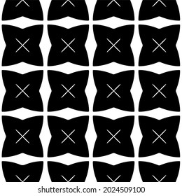 Seamless vector pattern in geometric ornamental style. Black and white pattern.