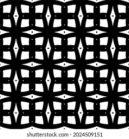 Seamless vector pattern in geometric ornamental style. Black and white pattern.