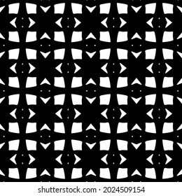 Seamless vector pattern in geometric ornamental style. Black and white pattern.