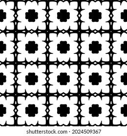 Seamless vector pattern in geometric ornamental style. Black and white pattern.