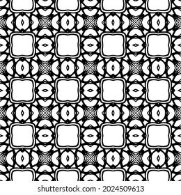 Seamless vector pattern in geometric ornamental style. Black and white pattern.