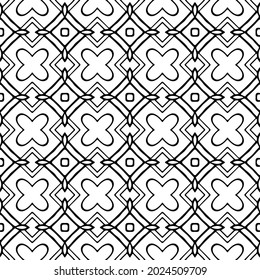 Seamless vector pattern in geometric ornamental style. Black and white pattern.