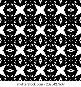 Seamless vector pattern in geometric ornamental style. Black  ornament.