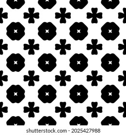 Seamless vector pattern in geometric ornamental style. Black  ornament.