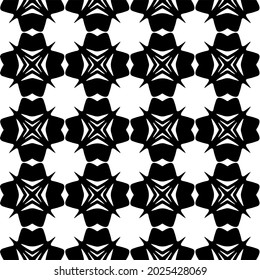 Seamless vector pattern in geometric ornamental style. Black  ornament.