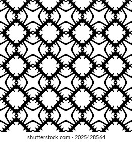 Seamless vector pattern in geometric ornamental style. Black  ornament.