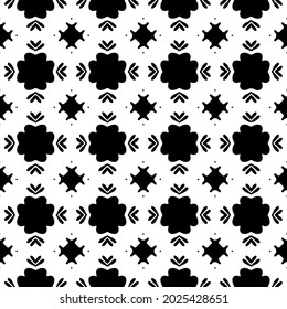 Seamless vector pattern in geometric ornamental style. Black  ornament.