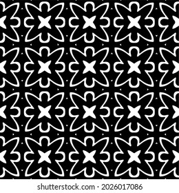 Seamless vector pattern in geometric ornamental style. Black  ornament.