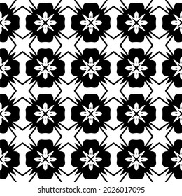 Seamless vector pattern in geometric ornamental style. Black  ornament.