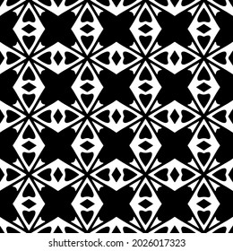 Seamless vector pattern in geometric ornamental style. Black  ornament.
