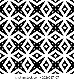 Seamless vector pattern in geometric ornamental style. Black  ornament.