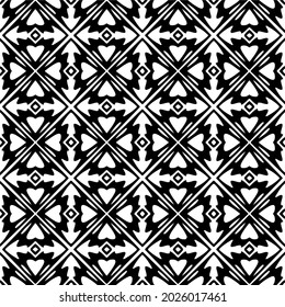 Seamless vector pattern in geometric ornamental style. Black  ornament.