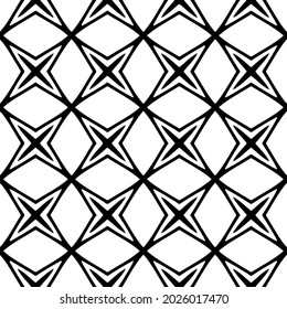 Seamless vector pattern in geometric ornamental style. Black  ornament.