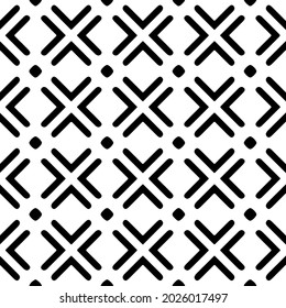 Seamless vector pattern in geometric ornamental style. Black  ornament.