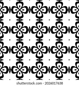 Seamless vector pattern in geometric ornamental style. Black  ornament.