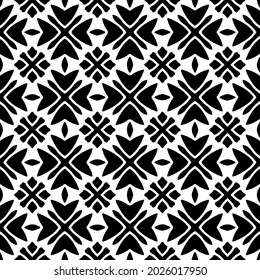 Seamless vector pattern in geometric ornamental style. Black  ornament.
