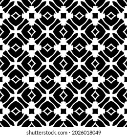 Seamless vector pattern in geometric ornamental style. Black  ornament.