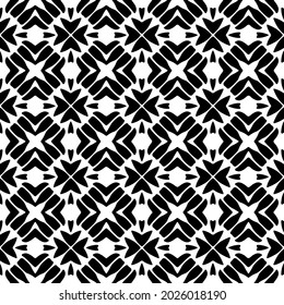 Seamless vector pattern in geometric ornamental style. Black  ornament.