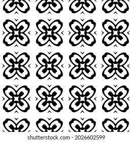 
Seamless vector pattern in geometric ornamental style. Black and white pattern.
