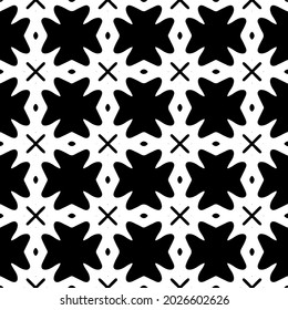 
Seamless vector pattern in geometric ornamental style. Black and white pattern.
