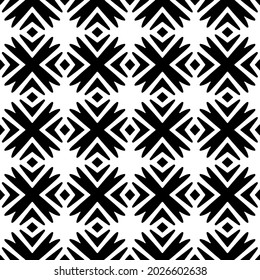 
Seamless vector pattern in geometric ornamental style. Black and white pattern.
