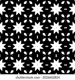 Seamless vector pattern in geometric ornamental style. Black  ornament.