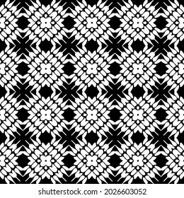 
Seamless vector pattern in geometric ornamental style. Black and white pattern.

