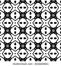 
Seamless vector pattern in geometric ornamental style. Black  ornament.