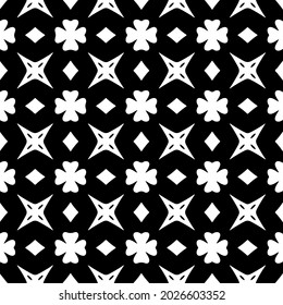 
Seamless vector pattern in geometric ornamental style. Black  ornament.