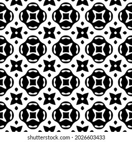
Seamless vector pattern in geometric ornamental style. Black  ornament.