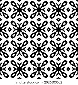 
Seamless vector pattern in geometric ornamental style. Black and white pattern.
