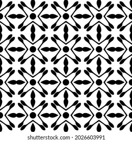 Nahtlose Vektormuster im geometrischen Zierstil. Schwarze Ornamente.