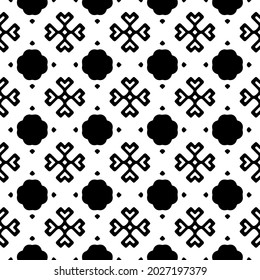 Seamless vector pattern in geometric ornamental style. Black and white pattern.