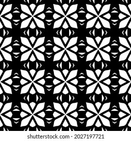 Seamless vector pattern in geometric ornamental style. Black and white pattern.