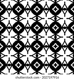 Seamless vector pattern in geometric ornamental style. Black and white pattern.