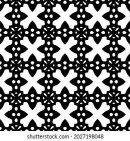 Seamless vector pattern in geometric ornamental style. Black and white pattern.