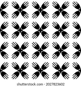 Seamless vector pattern in geometric ornamental style. Black  ornament.