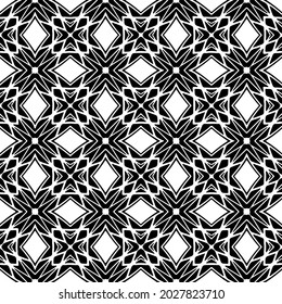 Seamless vector pattern in geometric ornamental style. Black  ornament.