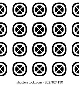 Seamless vector pattern in geometric ornamental style. Black  ornament.