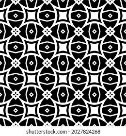 Seamless vector pattern in geometric ornamental style. Black  ornament.