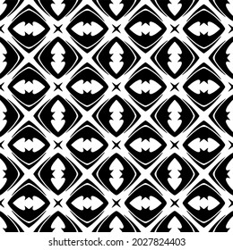 Seamless vector pattern in geometric ornamental style. Black  ornament.