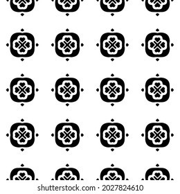 Seamless vector pattern in geometric ornamental style. Black  ornament.