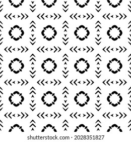 Seamless vector pattern in geometric ornamental style. Black  ornament.
